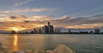 Downtown Detroit from across the Great Lakes